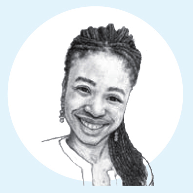 Black-and-white pencil illustration of Natalie Norwood