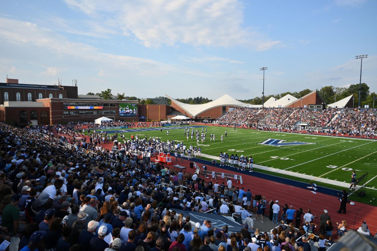 Football Game at Villanova Stadium Fans watching a football game at Villanova Stadium