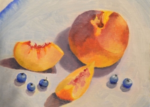 A painting of fruit by someone in the Villanova Art Department