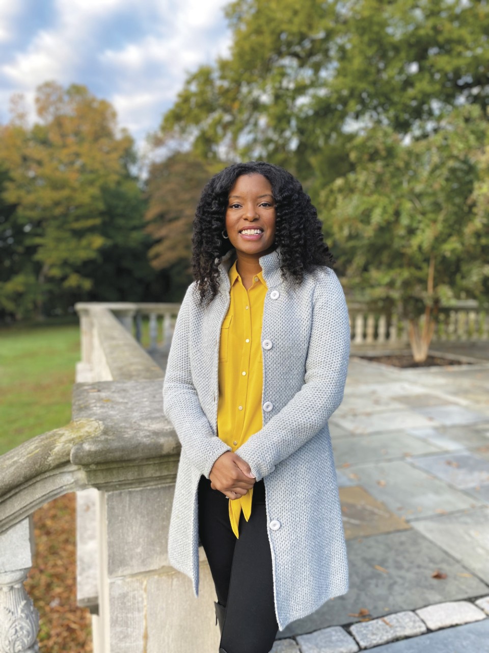 Tierra Smith portrait portrait of Tierra Smith standing in front of trees