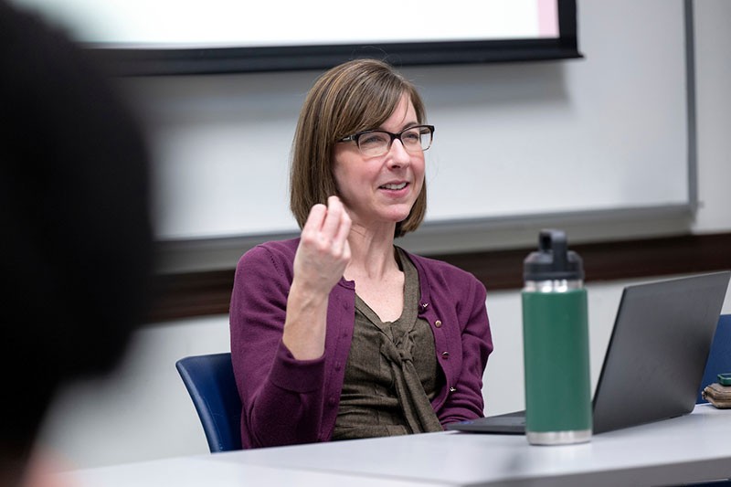 Female professor speaking