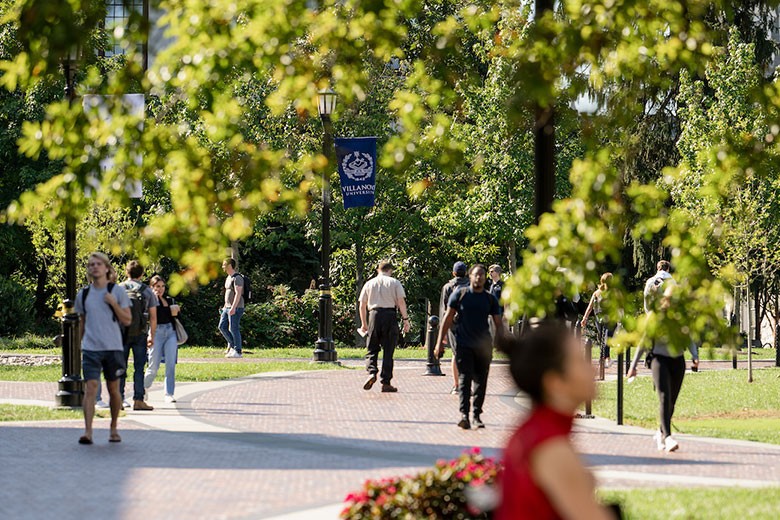People walking on campus