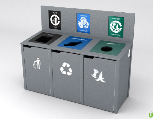 Villanova 3 Stream waste bin