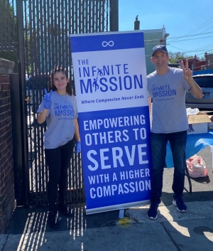Michael DiMaio and another volunteer Michael DiMaio and another volunteer
