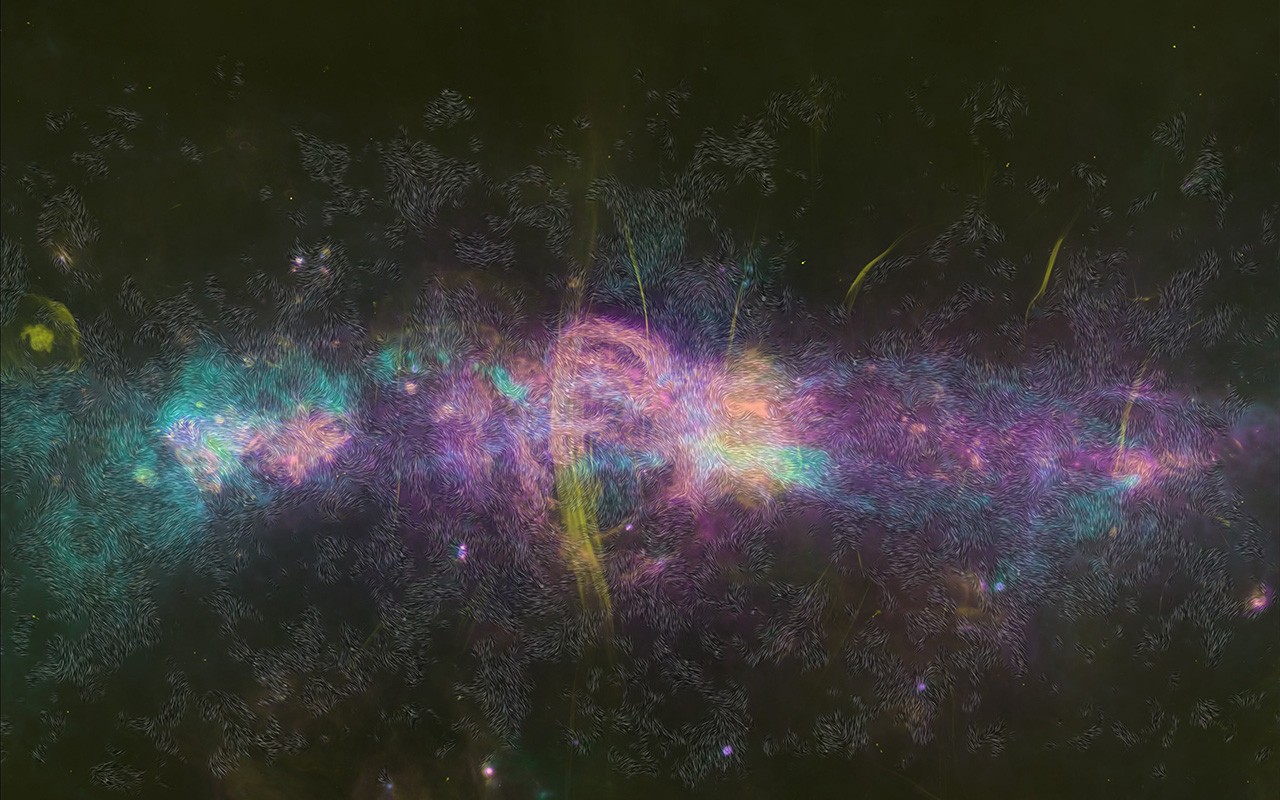 A never-before-seen view of the magnetic fields in the center of the Milky Way.